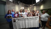 The five families of victims of unsolved crimes gathered at NBC 5's studios in Fort Worth in November 2024 to talk about their cases and the Fort Worth Police Department's Cold Case Unit.