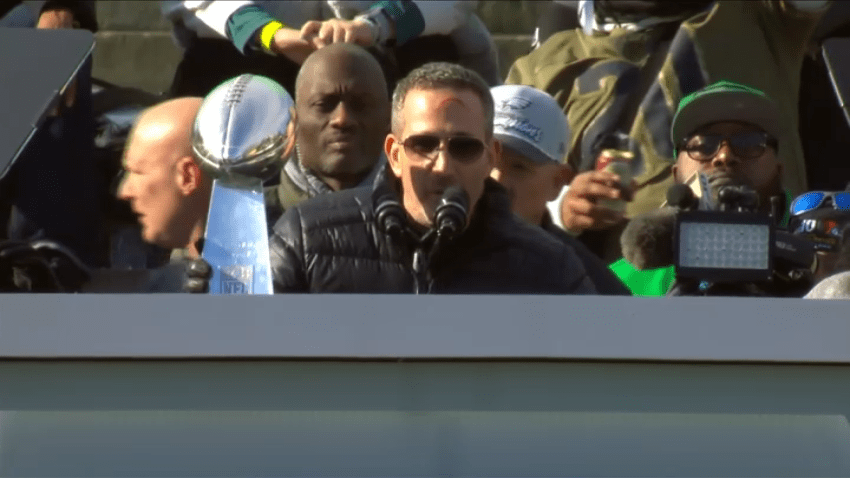Howie Roseman with gash on his head.