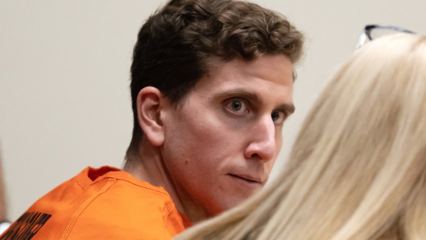 MOSCOW, IDAHO - JANUARY 05: Bryan Kohberger, left, sits with his attorney, public defender Anne Taylor, right, during a hearing in Latah County District Court on January 5, 2023, in Moscow, Idaho. Kohberger has been arrested for the murders of four University of Idaho students in November 2022.