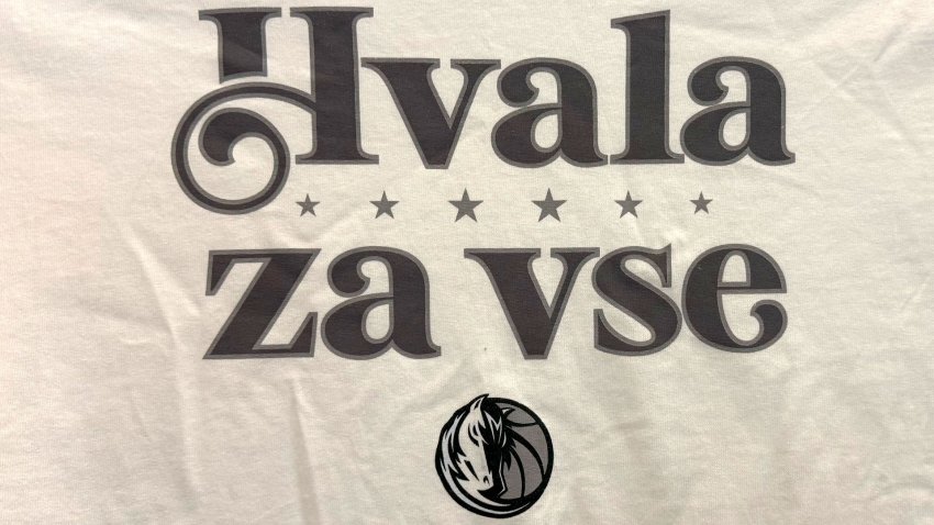 On the day former Mavs great Luka Doncic returns to the AAC, the Dallas Mavericks are giving fans a T-shirt that says “Thank you for everything” in Slovenian.