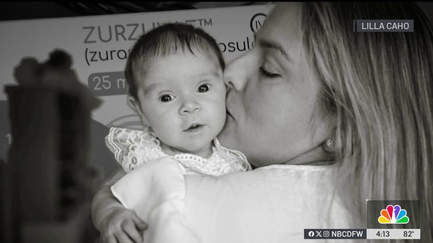 Kristina Leos, pictures, with her child.
