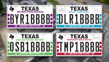 In addition to a permanent metal tag, the state of Texas will also use four temporary metal tags each with a different colored border.